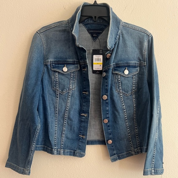 NWT $99.50 Tommy Hilfiger Blue Denim Jean Jacket Size M - Picture 2 of 7